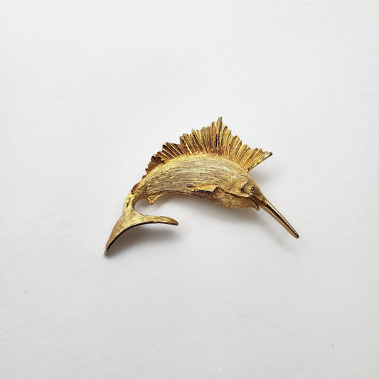 Vintage swordfish pin brooch