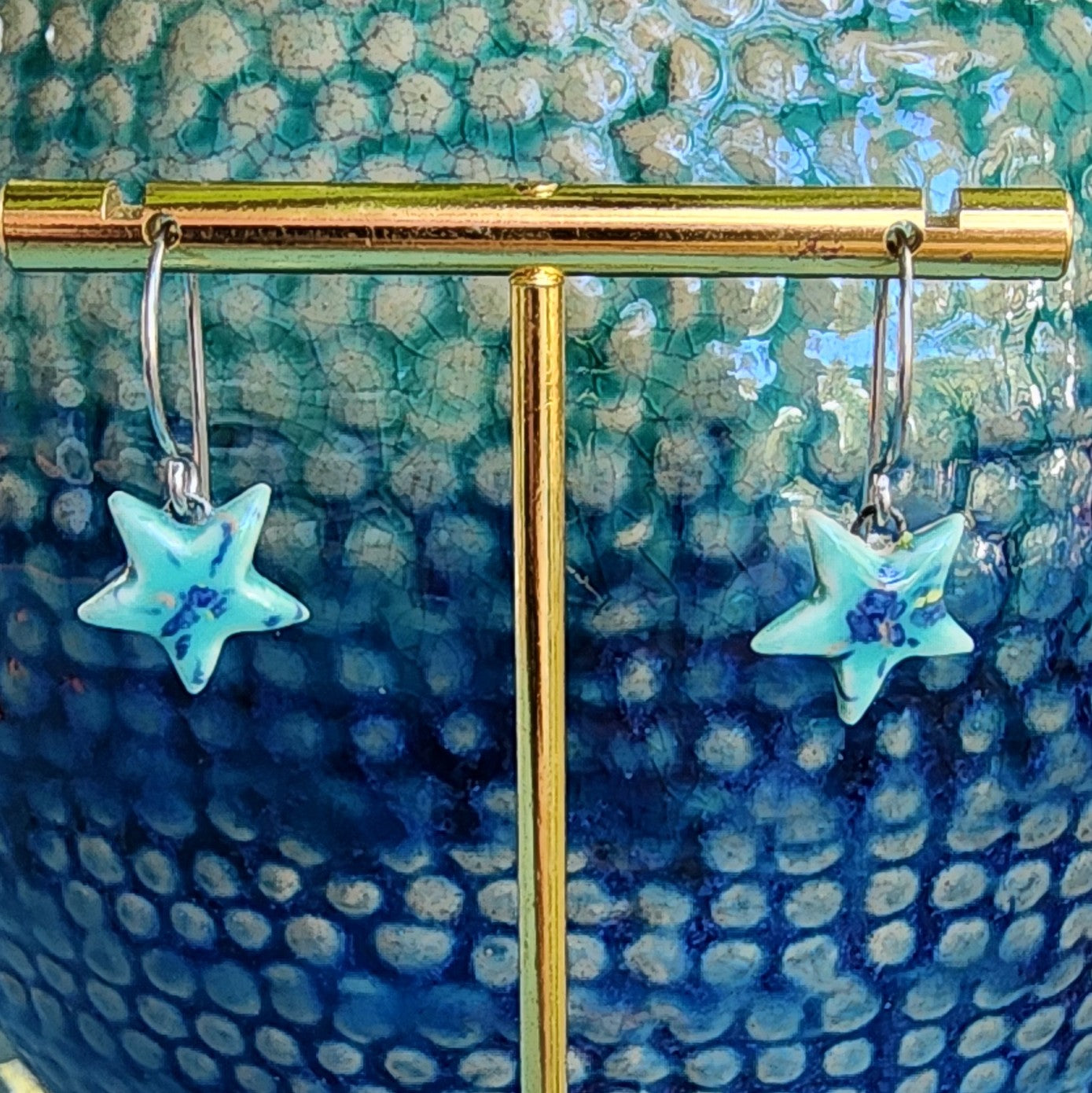 Tiny Star Ceramic Earrings