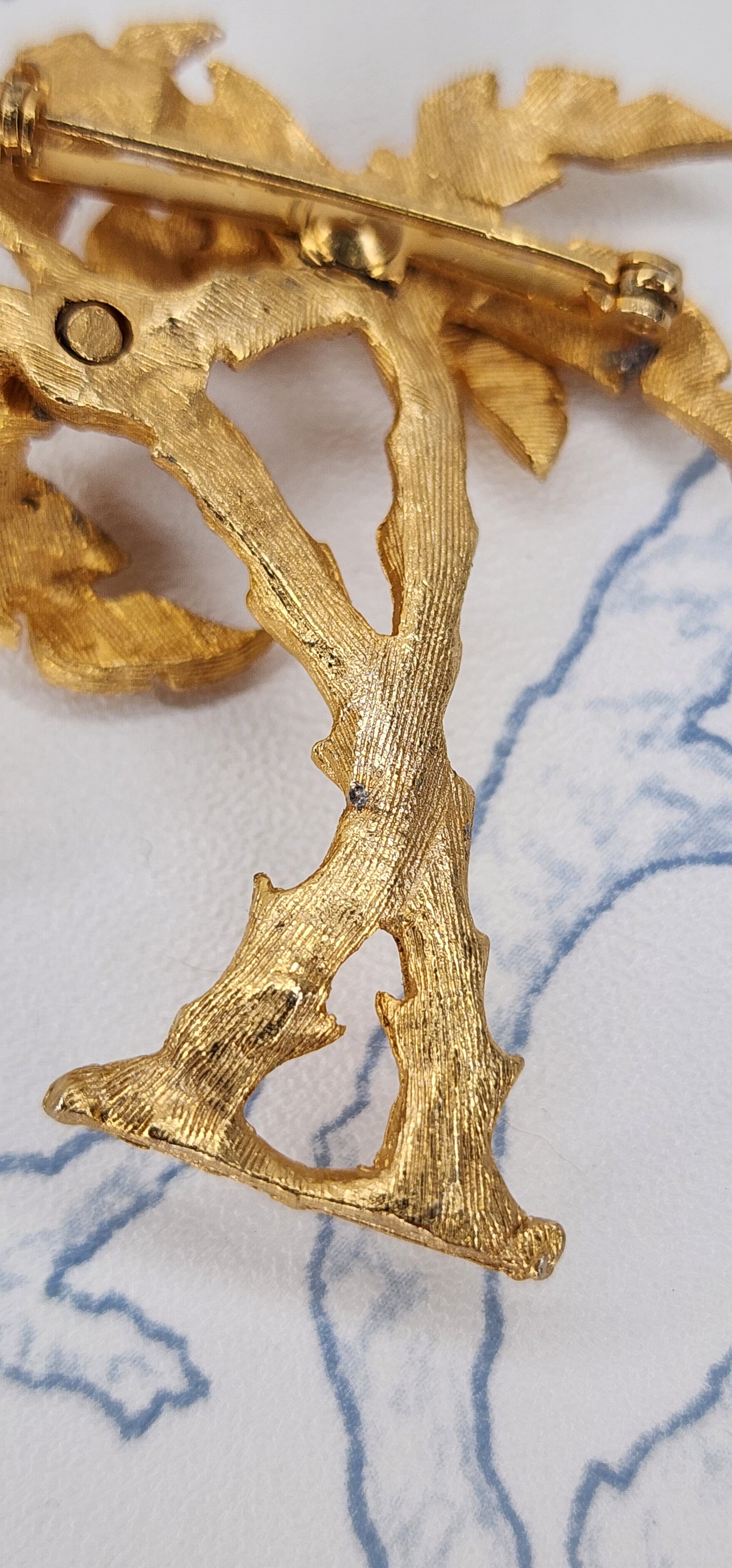 Vintage Palm Tree Gold Tone Brooch Pin