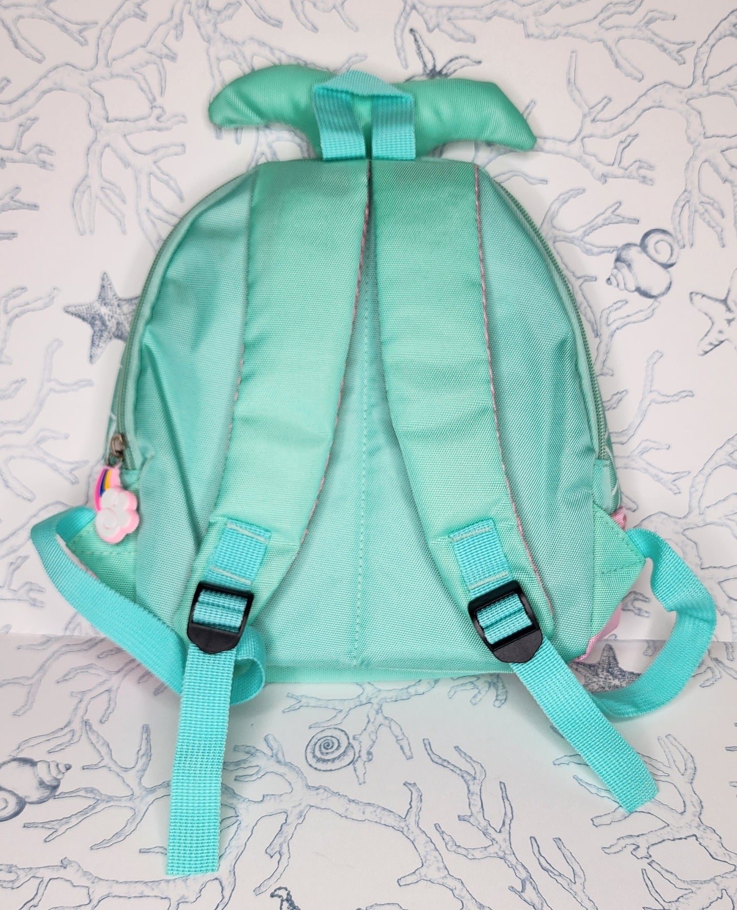 Kids Girls Beach Day Mermaid Backpack Blue, Teal, Pink