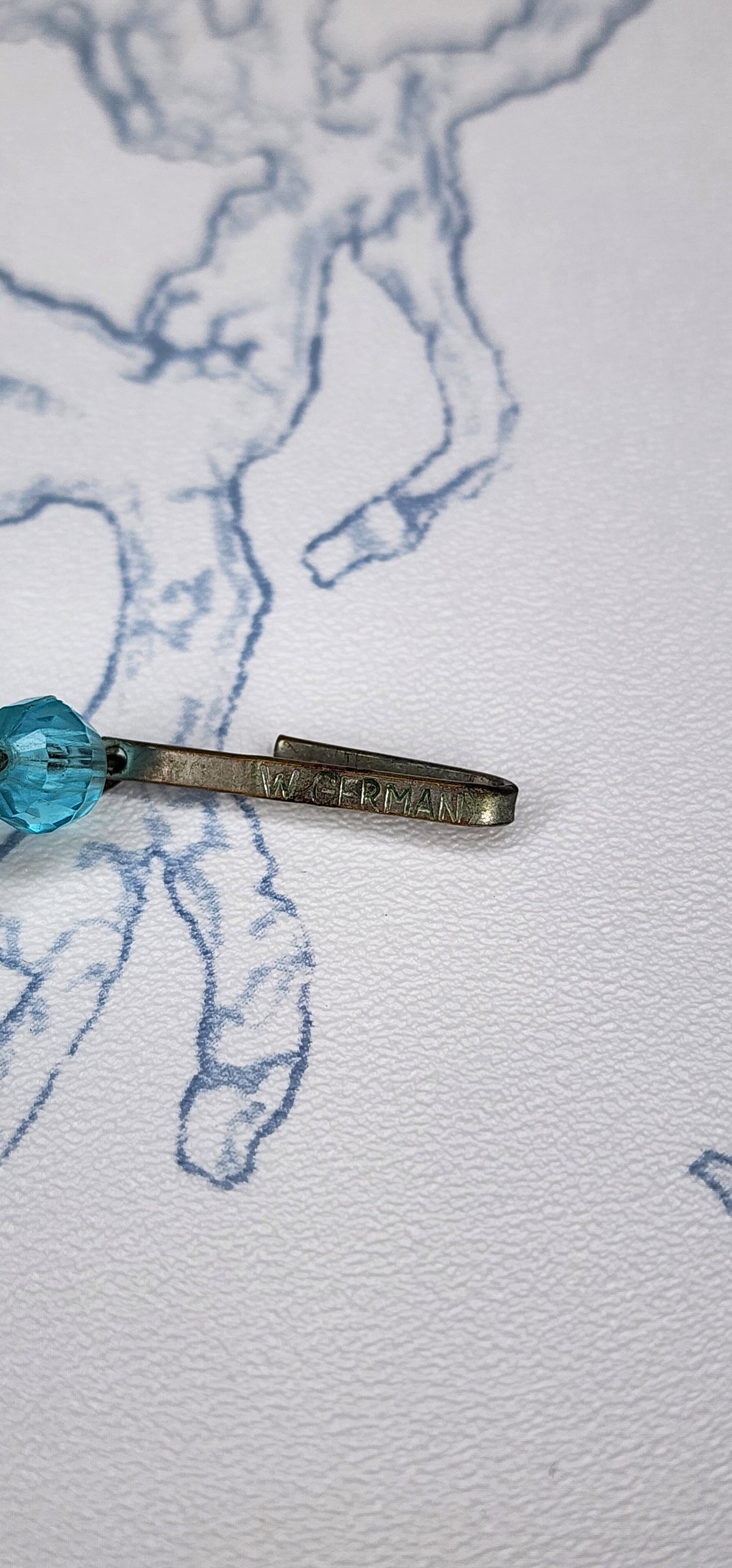 Vintage West Germany Multicolored Blue Faceted Acrylic Necklace