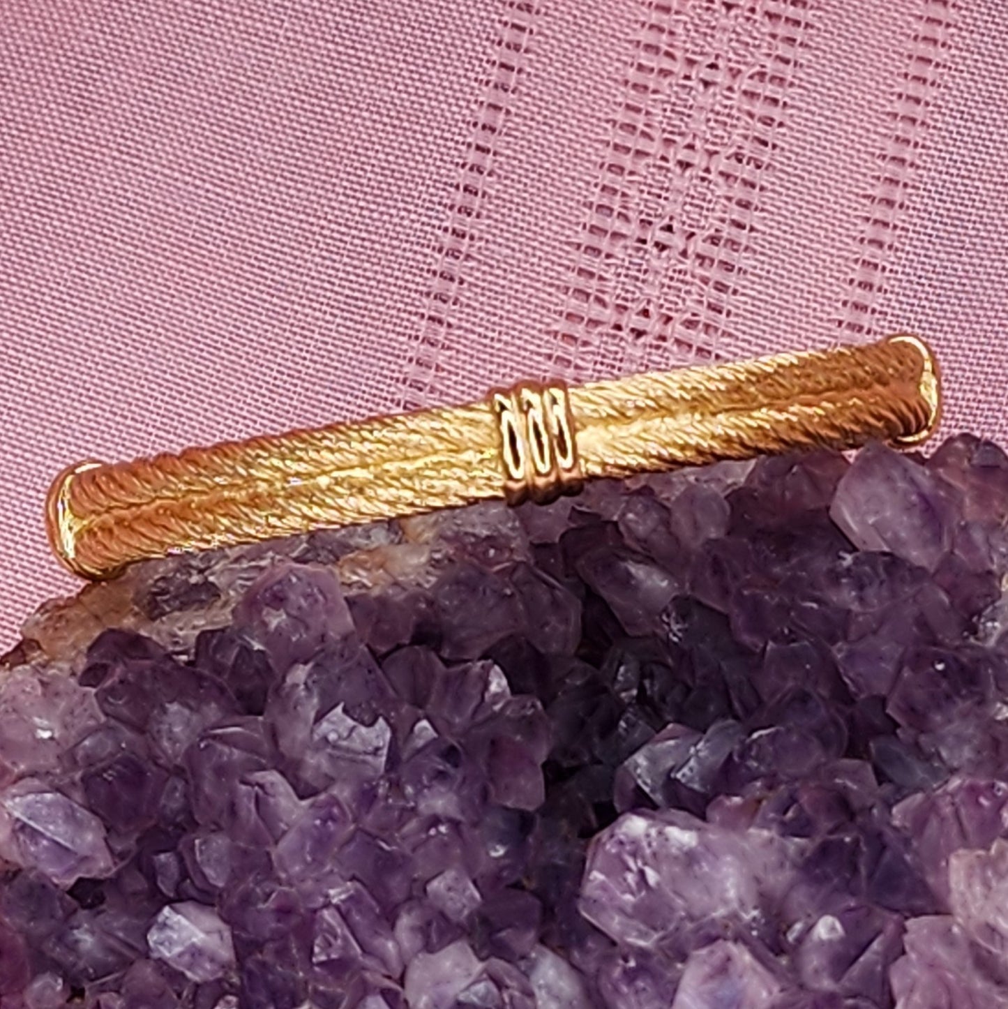 Christian Dior Double Twisted Cable Rope Bangle Bracelet Vintage 1970s