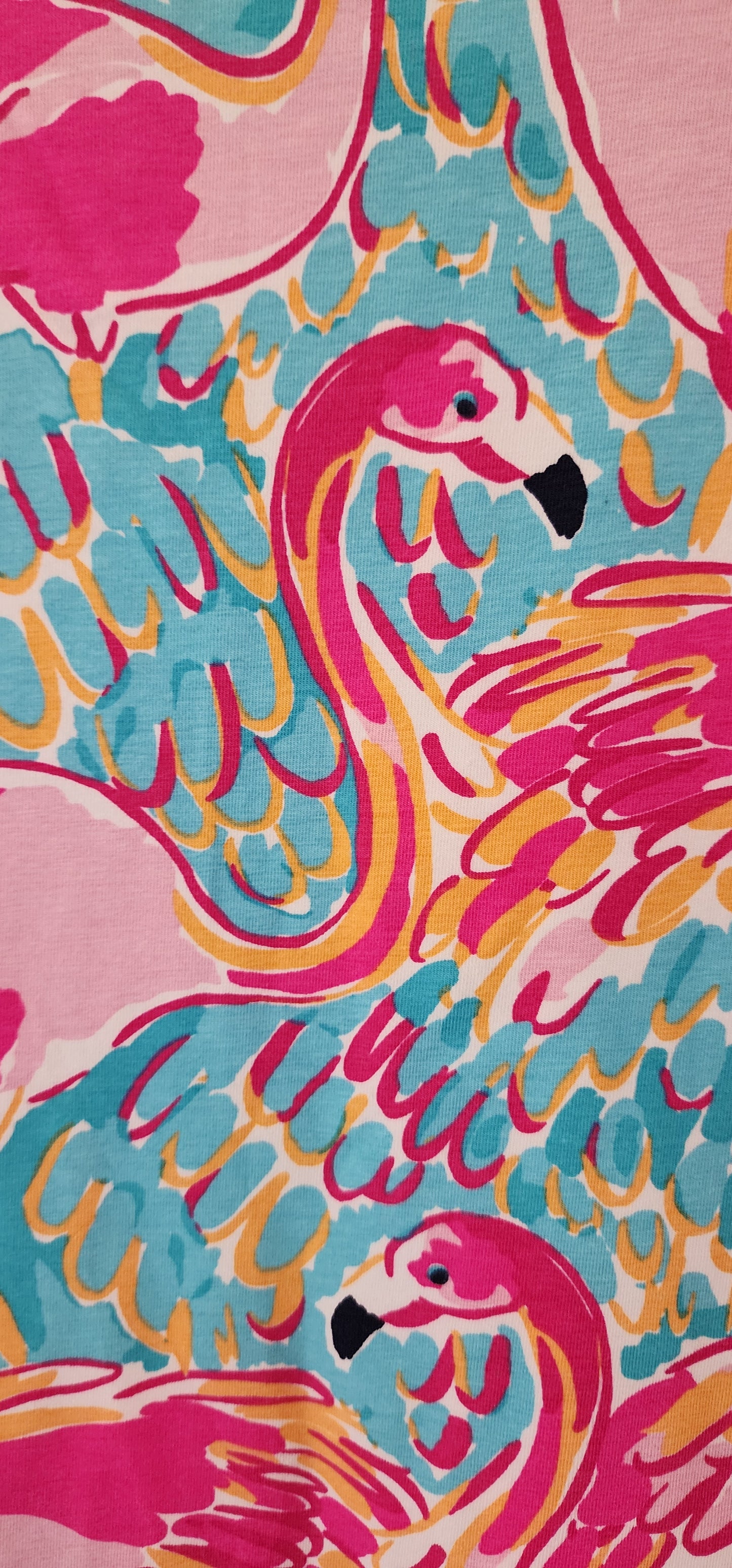Lilly Pulitzer Michele Top in the "Peel n Eat" flamingo print.