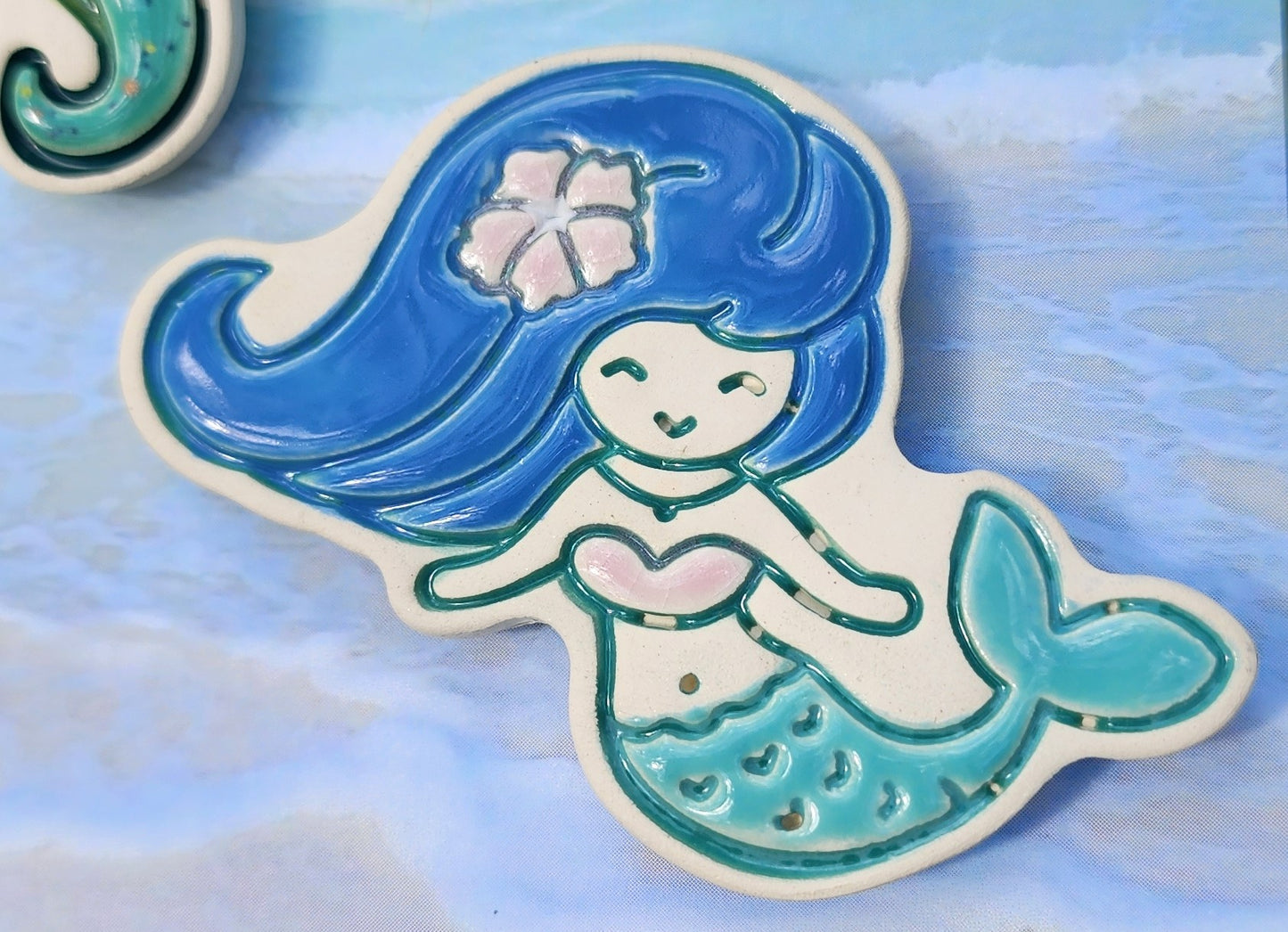 Ceramic Seahorse & Mermaid Magnet Set