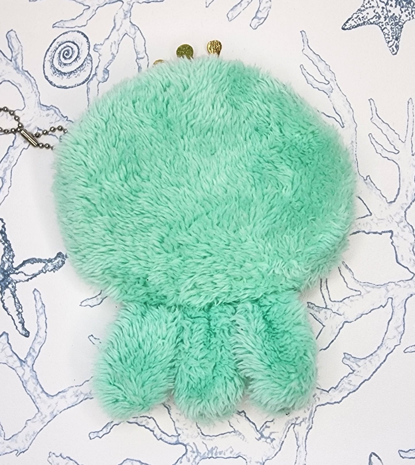 Fuzzy Mint Octopus Coin Purse Charm